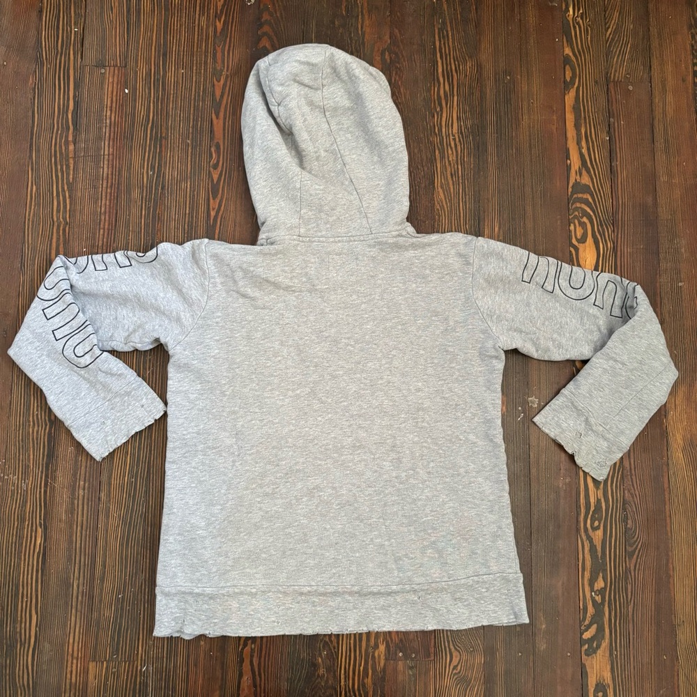 NUNUNU kids distressed gray hoodie sweatshirt - Picture 8 of 8